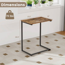 Load image into Gallery viewer, Costway Industrial Style C-Shaped Side Table - Suitable for Living Room, Bedroom, and Study

