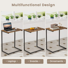 Load image into Gallery viewer, Costway Industrial Style C-Shaped Side Table - Suitable for Living Room, Bedroom, and Study
