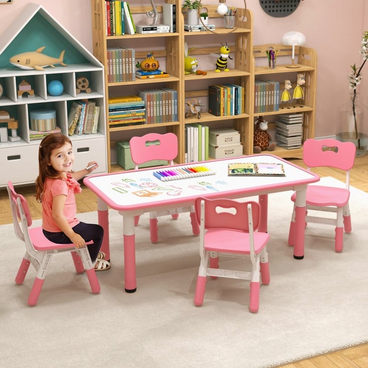 Multi-Functional Graffiti Toddler Table and Chairs Set - 5 Piece Child Furniture