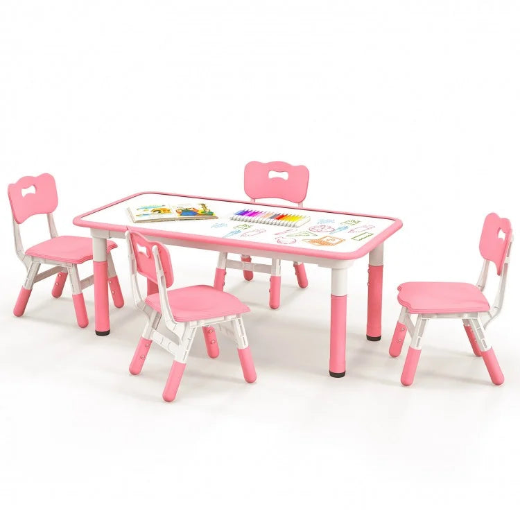 Multi-Functional Graffiti Toddler Table and Chairs Set - 5 Piece Child Furniture