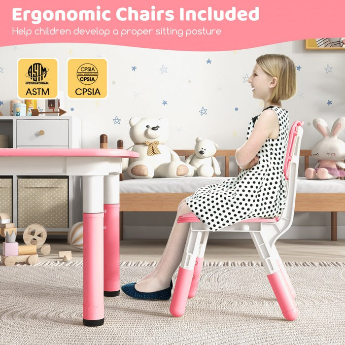 Multi-Functional Graffiti Toddler Table and Chairs Set - 5 Piece Child Furniture