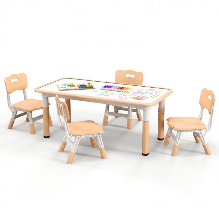 Multi-Functional Graffiti Toddler Table and Chairs Set - 5 Piece Child Furniture