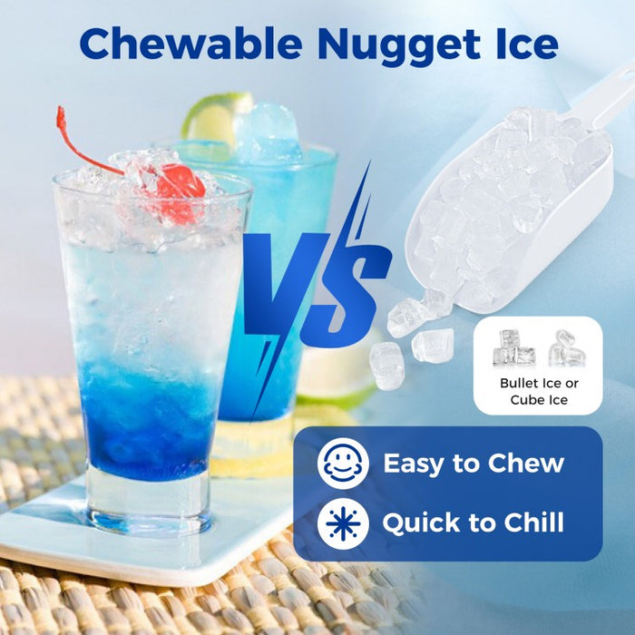 Kitchen Silver Countertop Ice Maker with Ice Scoop and Water Tray