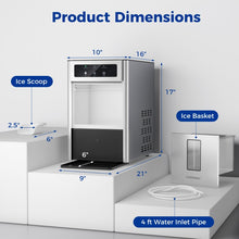 Charger l&#39;image dans la galerie, Kitchen Silver Countertop Ice Maker with Ice Scoop and Water Tray
