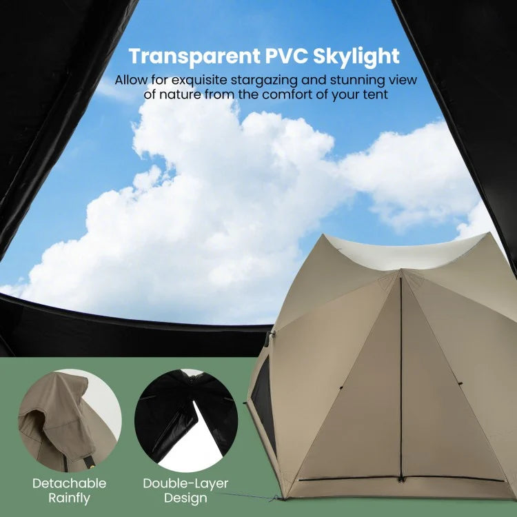 Costway Outdoor Pop-Up Beach Tent for Family with Waterproof Skylight - Suitable for Beach, Camping, and Travel