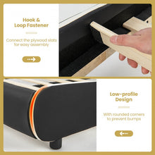 Load image into Gallery viewer, Modern Minimal Faux Leather Curved Headboard Soft Padded Bed Frame

