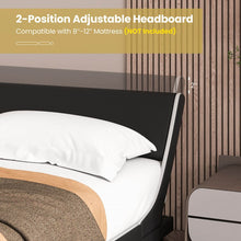 Load image into Gallery viewer, Modern Minimal Faux Leather Curved Headboard Soft Padded Bed Frame
