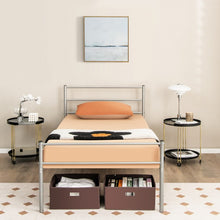 Load image into Gallery viewer, Modern Minimalist Silver Steel Tube Metal Bed Frame with Storage Underneath

