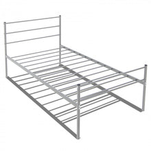 Load image into Gallery viewer, Modern Minimalist Silver Steel Tube Metal Bed Frame with Storage Underneath
