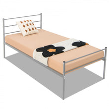 Load image into Gallery viewer, Modern Minimalist Silver Steel Tube Metal Bed Frame with Storage Underneath
