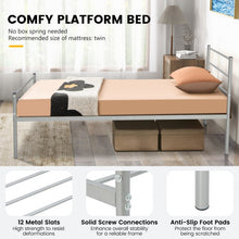 Load image into Gallery viewer, Modern Minimalist Silver Steel Tube Metal Bed Frame with Storage Underneath
