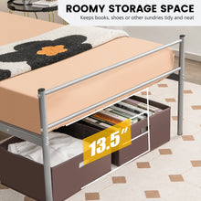 Load image into Gallery viewer, Modern Minimalist Silver Steel Tube Metal Bed Frame with Storage Underneath
