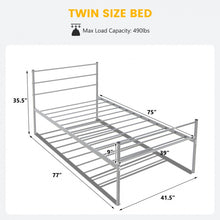 Load image into Gallery viewer, Modern Minimalist Silver Steel Tube Metal Bed Frame with Storage Underneath
