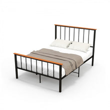Load image into Gallery viewer, Black Metal Bed Frame with Headboard and Footboard, Suitable for Bedroom
