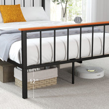 Load image into Gallery viewer, Black Metal Bed Frame with Headboard and Footboard, Suitable for Bedroom
