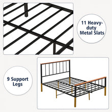 Load image into Gallery viewer, Black Metal Bed Frame with Headboard and Footboard, Suitable for Bedroom
