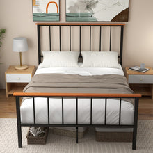 Load image into Gallery viewer, Black Metal Bed Frame with Headboard and Footboard, Suitable for Bedroom

