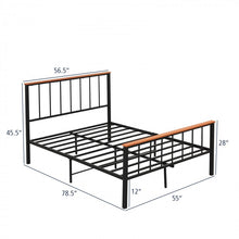 Load image into Gallery viewer, Black Metal Bed Frame with Headboard and Footboard, Suitable for Bedroom
