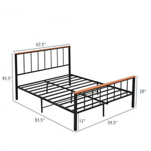 Load image into Gallery viewer, Black Metal Bed Frame with Headboard and Footboard, Suitable for Bedroom
