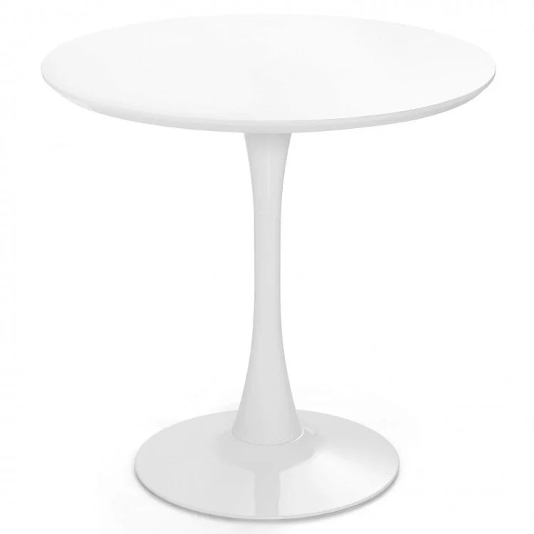 Costway White Modern Round Dining Table Set with Anti-Slip Pads - Seats 4, Suitable for Restaurant and Café