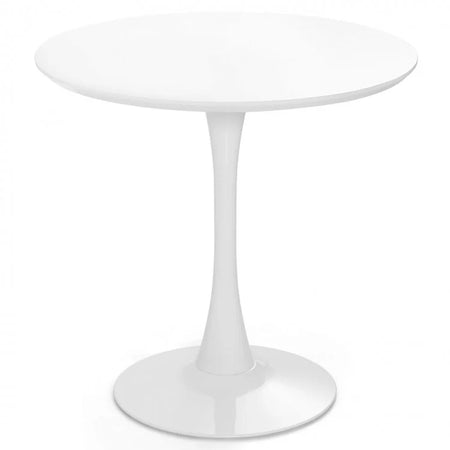 Costway White Modern Round Dining Table Set with Anti-Slip Pads - Seats 4, Suitable for Restaurant and Café