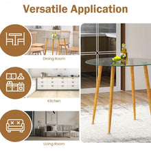 Load image into Gallery viewer, Costway Modern Round Glass Dining Table Minimalist Style - Suitable for Restaurant, Cafe, and Apartment

