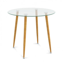 Load image into Gallery viewer, Costway Modern Round Glass Dining Table Minimalist Style - Suitable for Restaurant, Cafe, and Apartment
