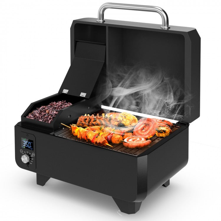 8-in-1 Outdoor Pellet Smoker Grill with Smart Temperature Control System