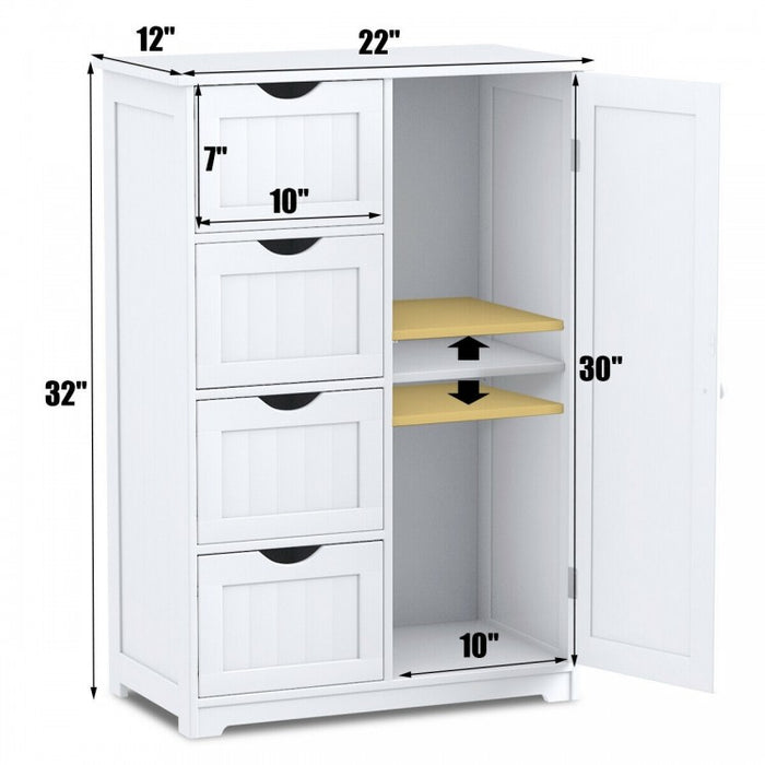 Multipurpose Storage Cabinet with 4 Drawers, Wooden