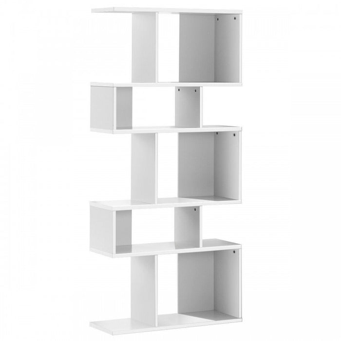 5-Tier Modern Minimalist Geometric Bookshelf Storage Display Cabinet