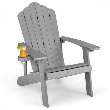 Adirondack Chair with Hidden Cup Holder, Suitable for Outdoor Garden and Patio