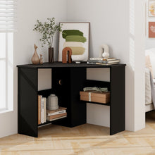 Load image into Gallery viewer, Corner Workstation with Storage Shelves for Bedroom Office and Computer Desk
