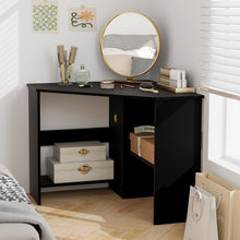 Load image into Gallery viewer, Corner Workstation with Storage Shelves for Bedroom Office and Computer Desk
