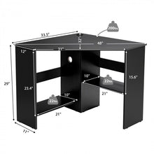 Load image into Gallery viewer, Corner Workstation with Storage Shelves for Bedroom Office and Computer Desk
