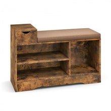 Load image into Gallery viewer, Vintage Open Entryway Shoe Cabinet with Bench and Drawers
