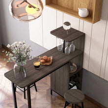 Load image into Gallery viewer, Modern Counter Height Dining Room Sets - 3-Piece Set with Wine Glass Rack and Wine Storage - Suitable for Restaurant and Bar
