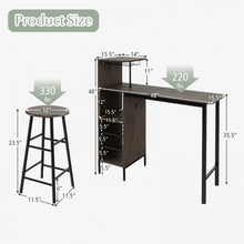 Load image into Gallery viewer, Modern Counter Height Dining Room Sets - 3-Piece Set with Wine Glass Rack and Wine Storage - Suitable for Restaurant and Bar
