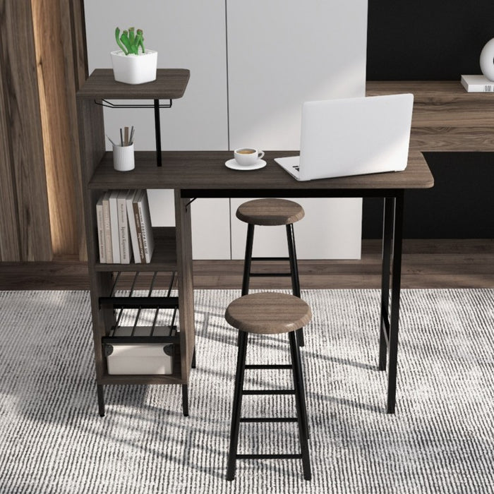 Modern Counter Height Dining Room Sets - 3-Piece Set with Wine Glass Rack and Wine Storage - Suitable for Restaurant and Bar