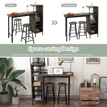 Load image into Gallery viewer, Modern Counter Height Dining Room Sets - 3-Piece Set with Wine Glass Rack and Wine Storage - Suitable for Restaurant and Bar
