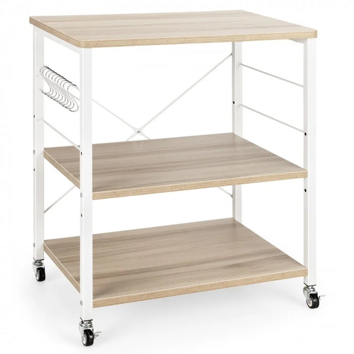 Multi-Purpose Kitchen Microwave Storage Cart with Bread Rack