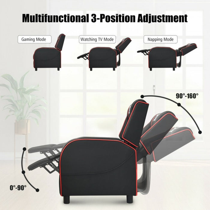 Multi-Functional PU Leather Gaming Massage Recliner Chair with Footrest