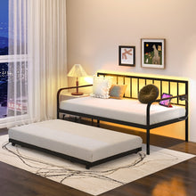 Charger l&#39;image dans la galerie, Modern Minimalist Metal Sofa Bed with Built-in LED Lighting
