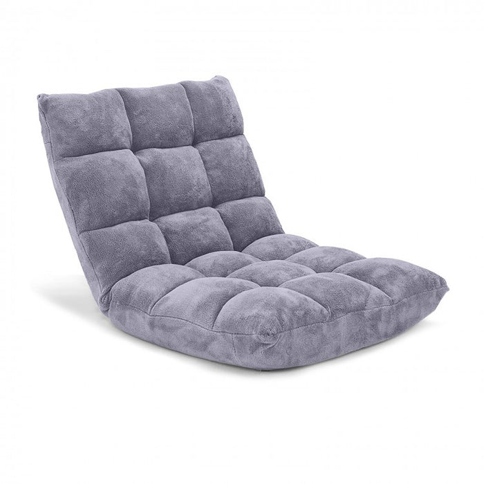 14-Level Adjustable Padded Floor Chair with Easy Storage