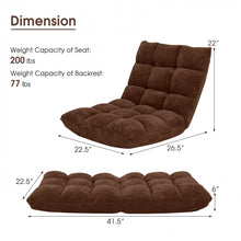 Load image into Gallery viewer, 14-Level Adjustable Padded Floor Chair with Easy Storage
