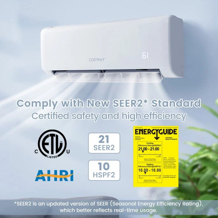 Energy Star Certified 12000 BTU Mini Split Air Conditioner and Heater, with 24H Timer