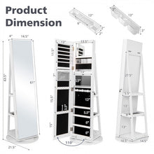 Load image into Gallery viewer, Multifunctional 360° Rotating Mirror Jewelry Cabinet with Built-in LED Lights - Ideal for Bedroom and Makeup Room
