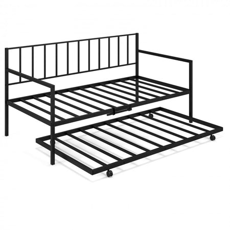 Modern Minimalist Sofa Bed with Pull-Out Wheeled Bed for Two