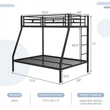 Load image into Gallery viewer, Costway Furniture: Metal Bunk Bed with Guard Rail and Ladder
