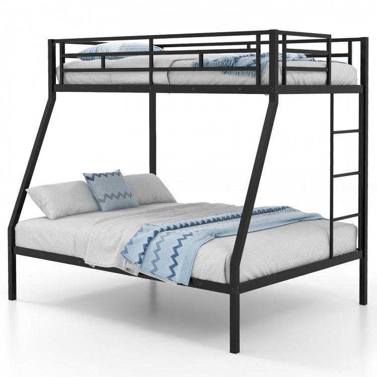Costway Furniture: Metal Bunk Bed with Guard Rail and Ladder