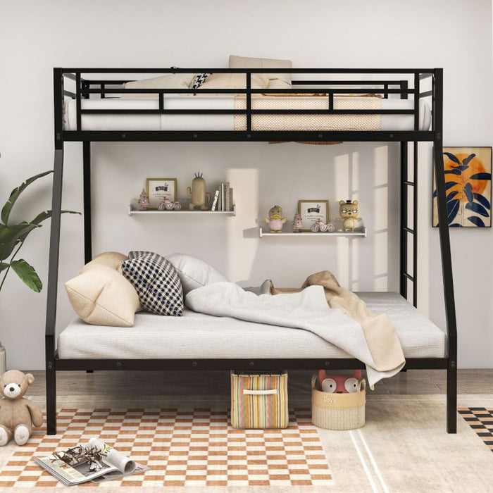 Costway Furniture: Metal Bunk Bed with Guard Rail and Ladder